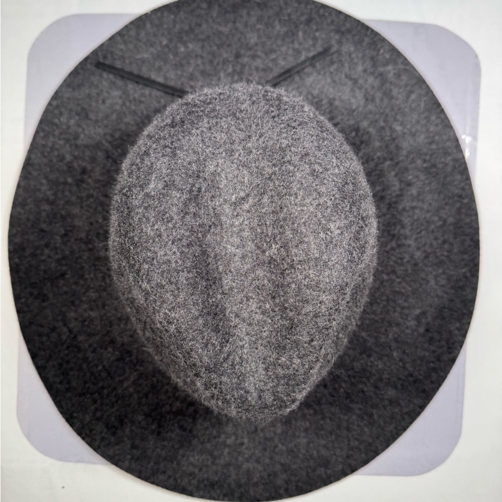 NWT Banana Republic Charcoal Women's Fedora Hat. Old money 23.5” round. - Picture 3 of 4